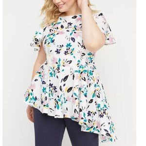 NWT Lane Bryant Asymmetrical Floral Blouse